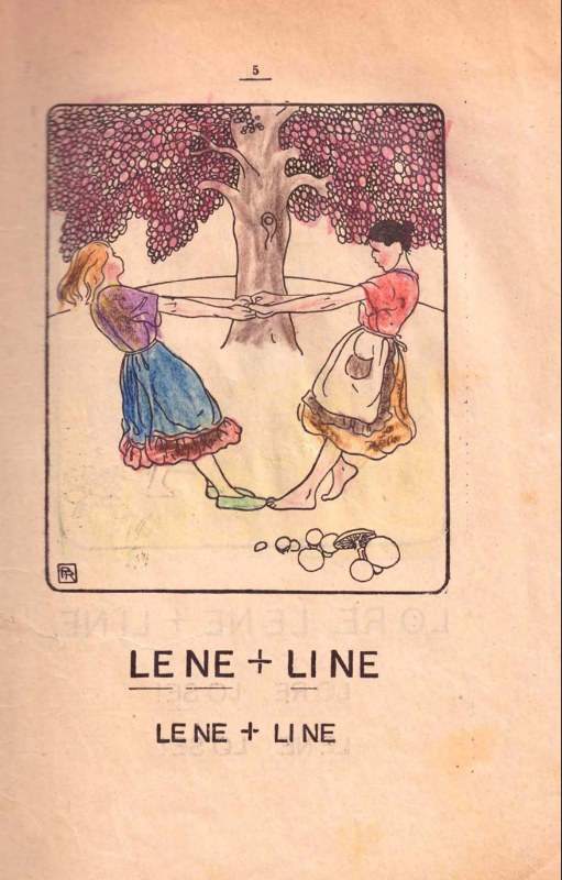 Fig. 2. Bach, Lerne Lesen (Pokrowsk, 1924): the opening page, set in Steinschrift and built from two-syllable names.
